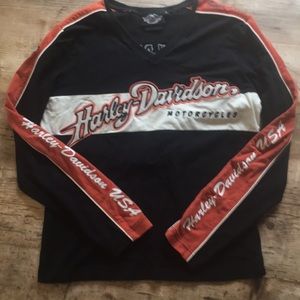 Retro Harley V neck pullover